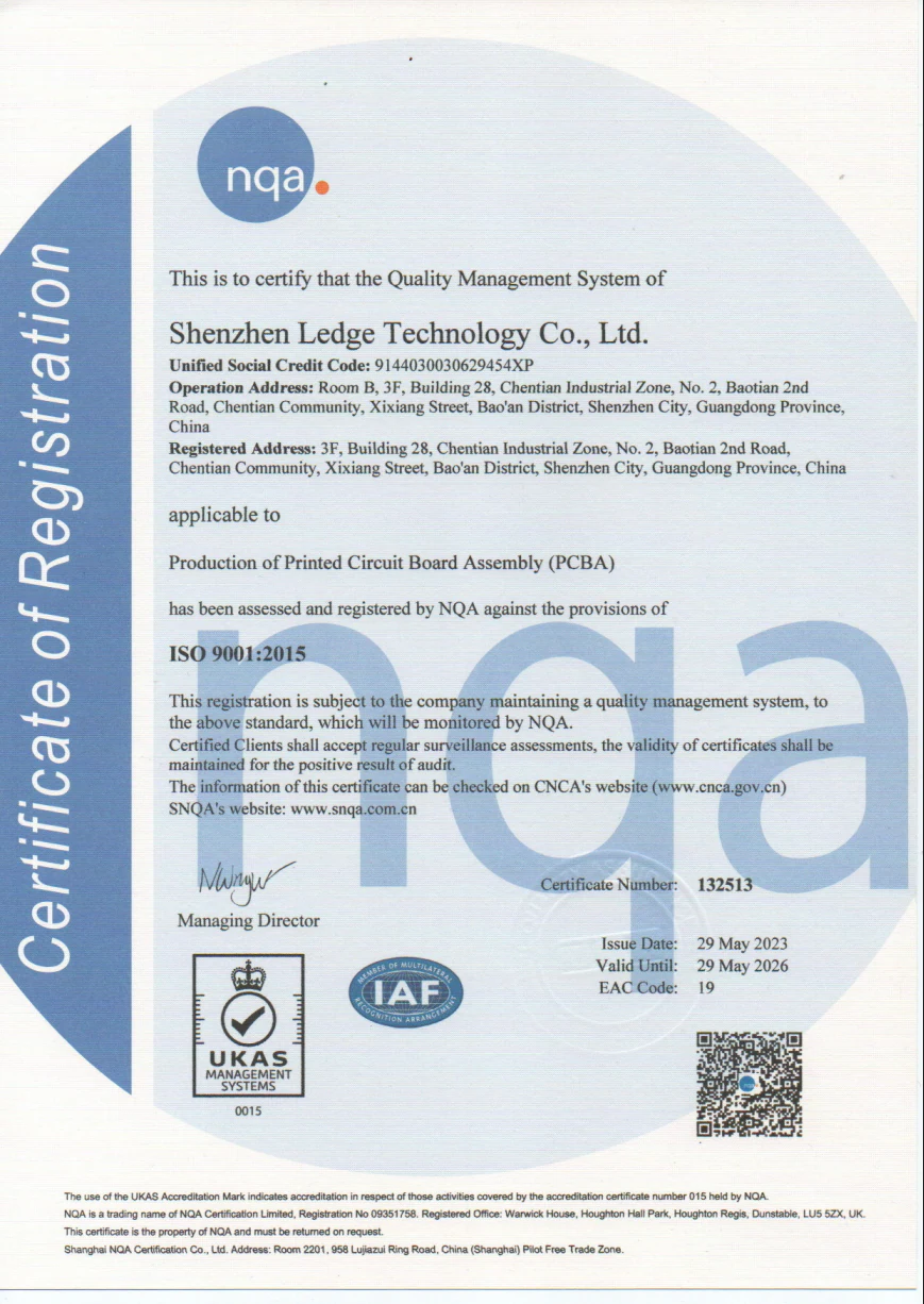 ISO 9001 certificate